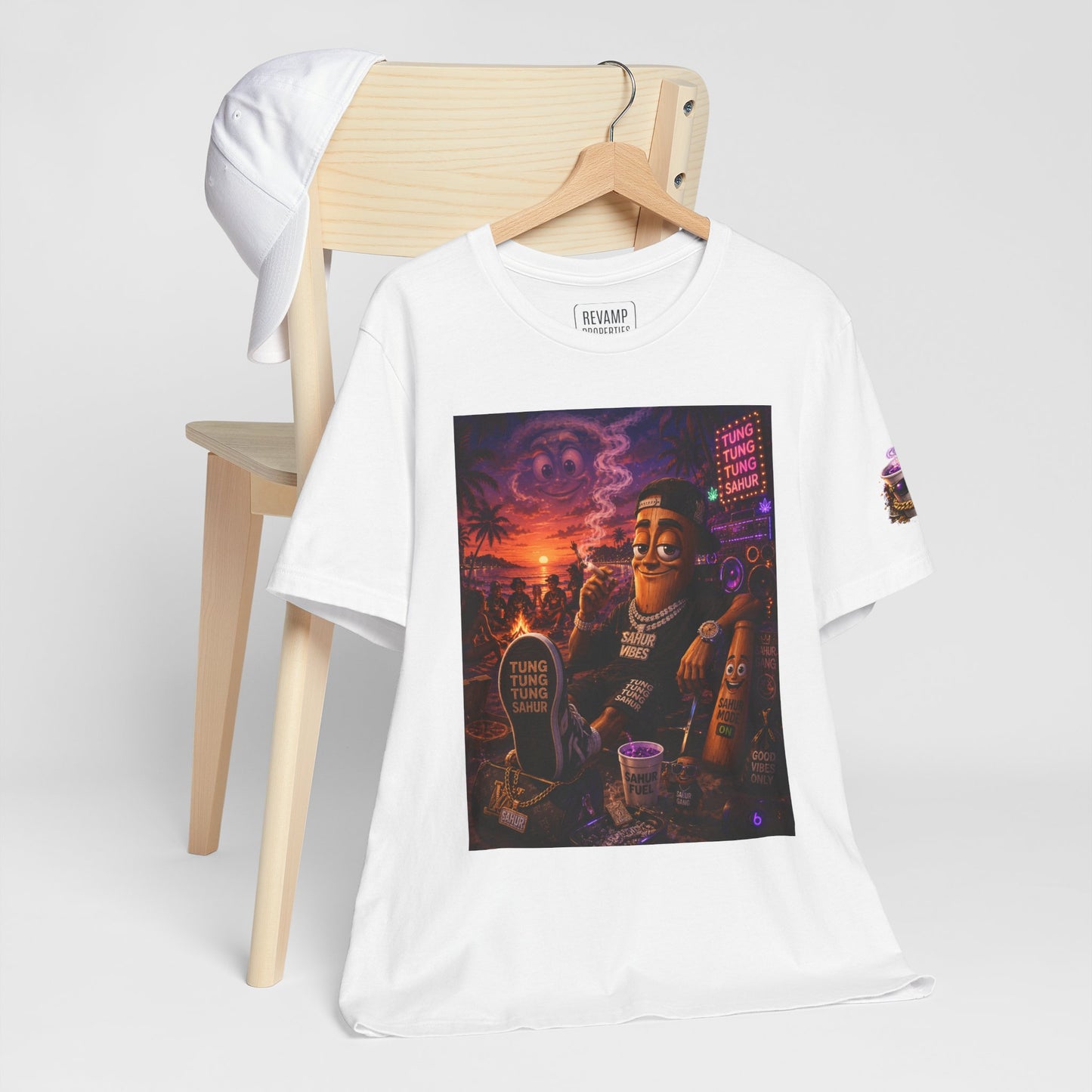 Tung Tung Tung Sahur T-Shirt — "Summertime Vibes" Retro Beach Party Graphic Tee