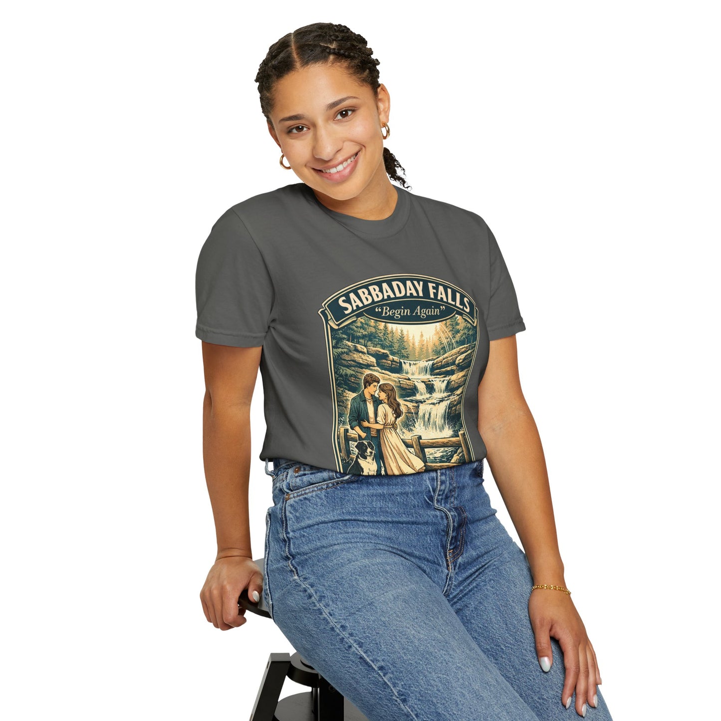 Sabbaday Falls 'We Begin Again' Vintage Nature T-Shirt