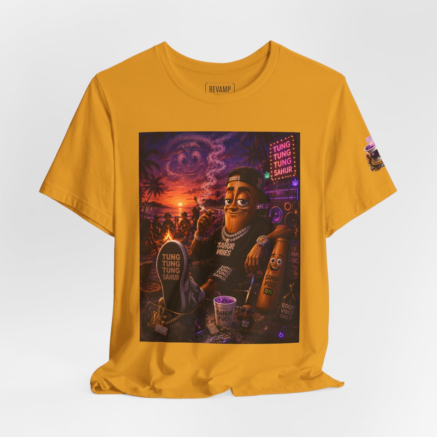 Tung Tung Tung Sahur T-Shirt — "Summertime Vibes" Retro Beach Party Graphic Tee