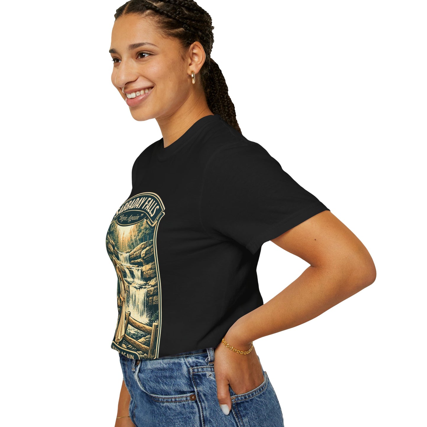 Sabbaday Falls 'We Begin Again' Vintage Nature T-Shirt