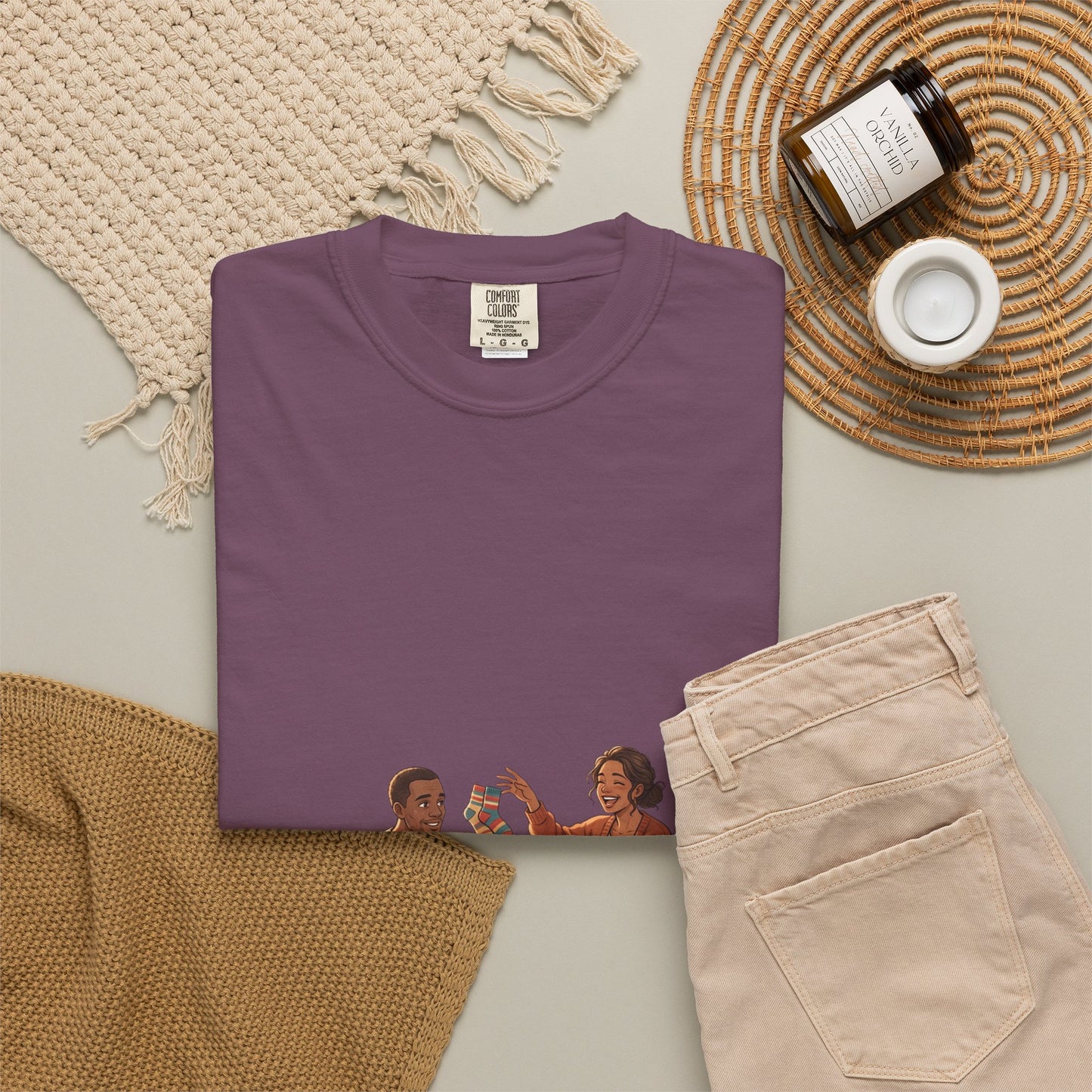 Picnic Cheers T-Shirt — Vintage Couple & Dog Illustration Tee