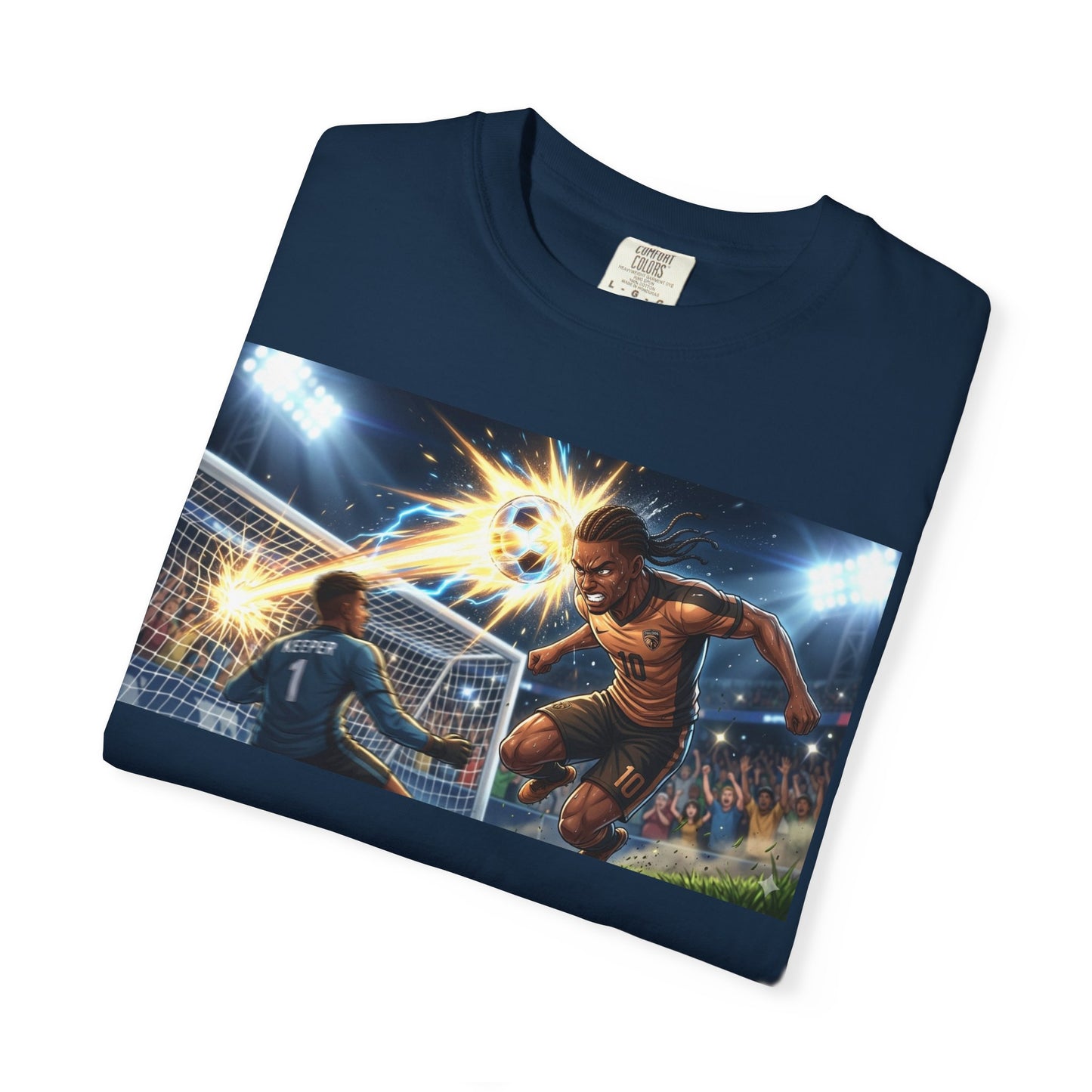 Soccer Goal Explosion T-Shirt — Action-Packed Football Graphic Tee