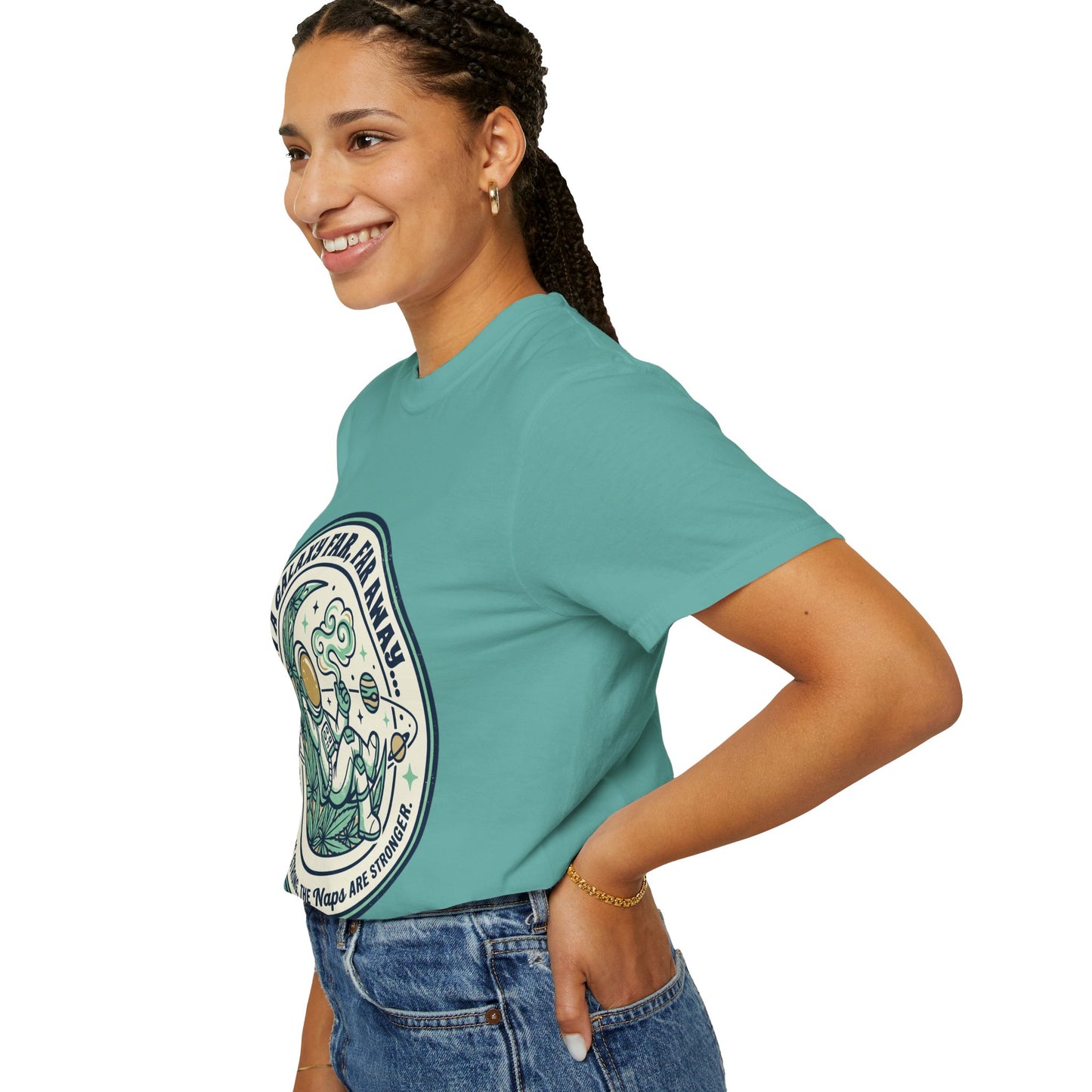 T-Shirt — "In a Galaxy Far, Far Away" Retro Space Nap Graphic Tee