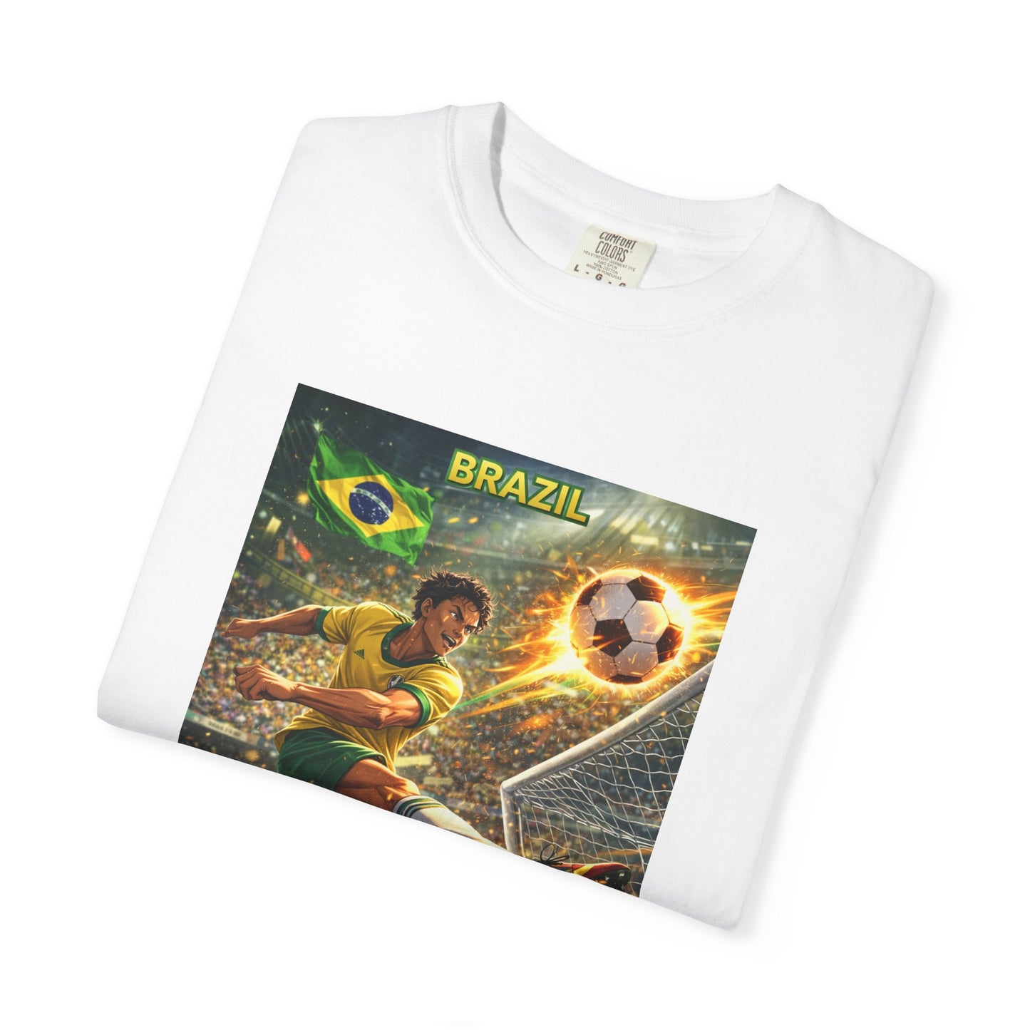 Brazil Soccer T-Shirt – Vintage Player Kick Graphic (Brazil)