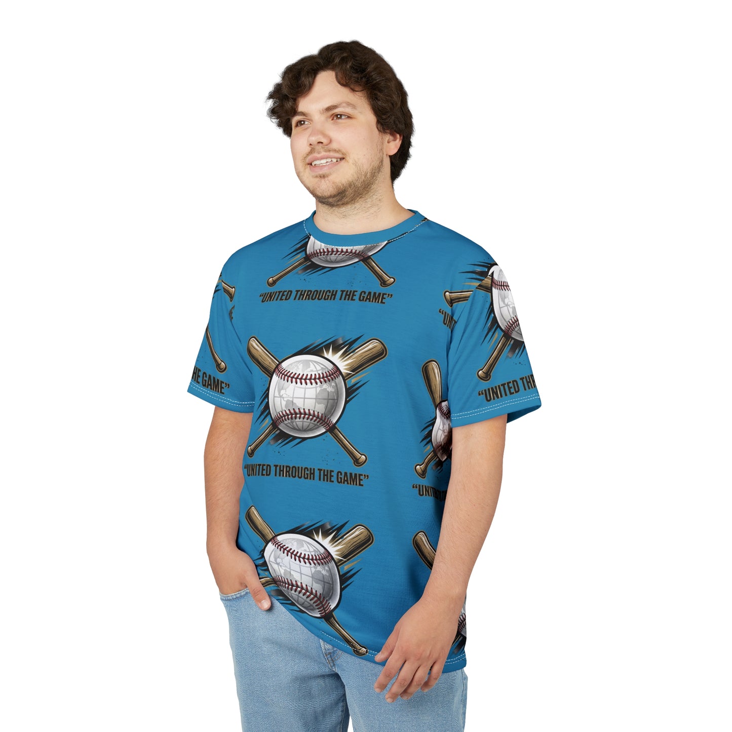 Baseball Crossed Bats All-Over Print Tee — "United Through the Game"