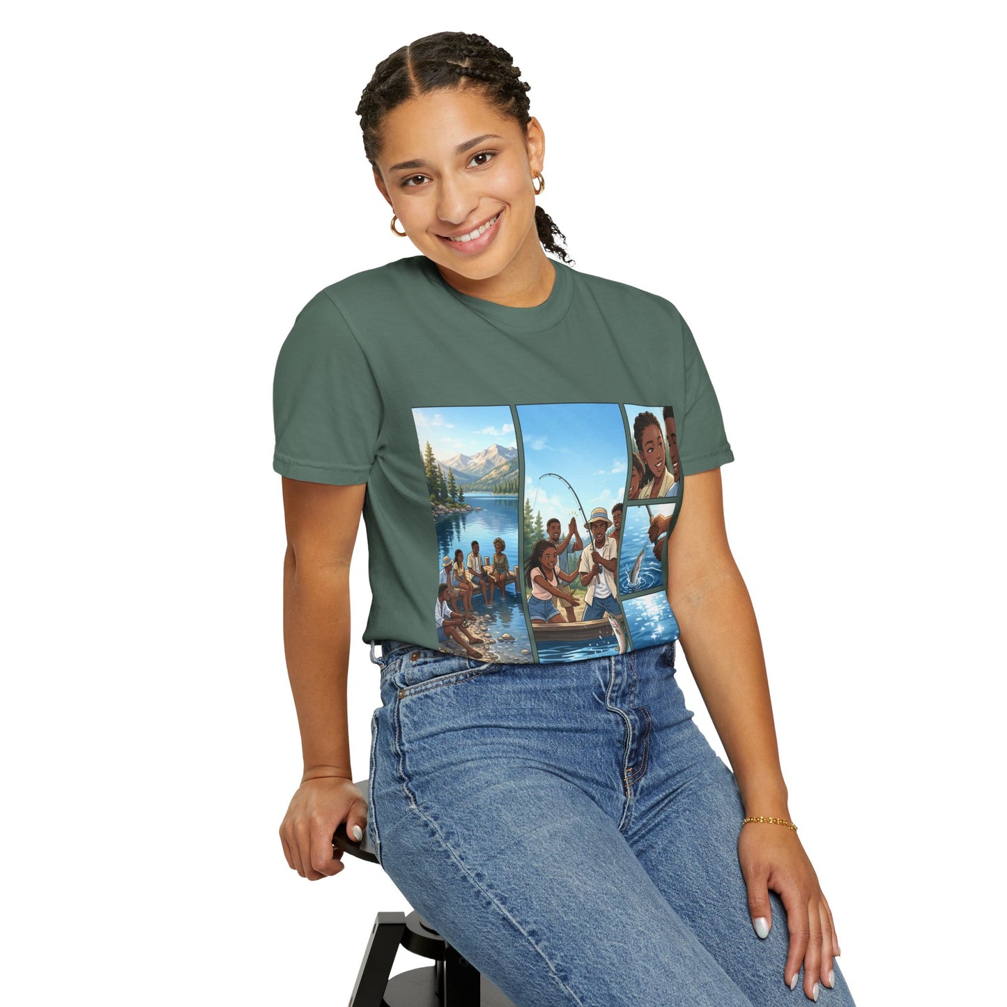 ake Tahoe Fishing Moments T-Shirt — Retro Outdoors Fishing Graphic Tee