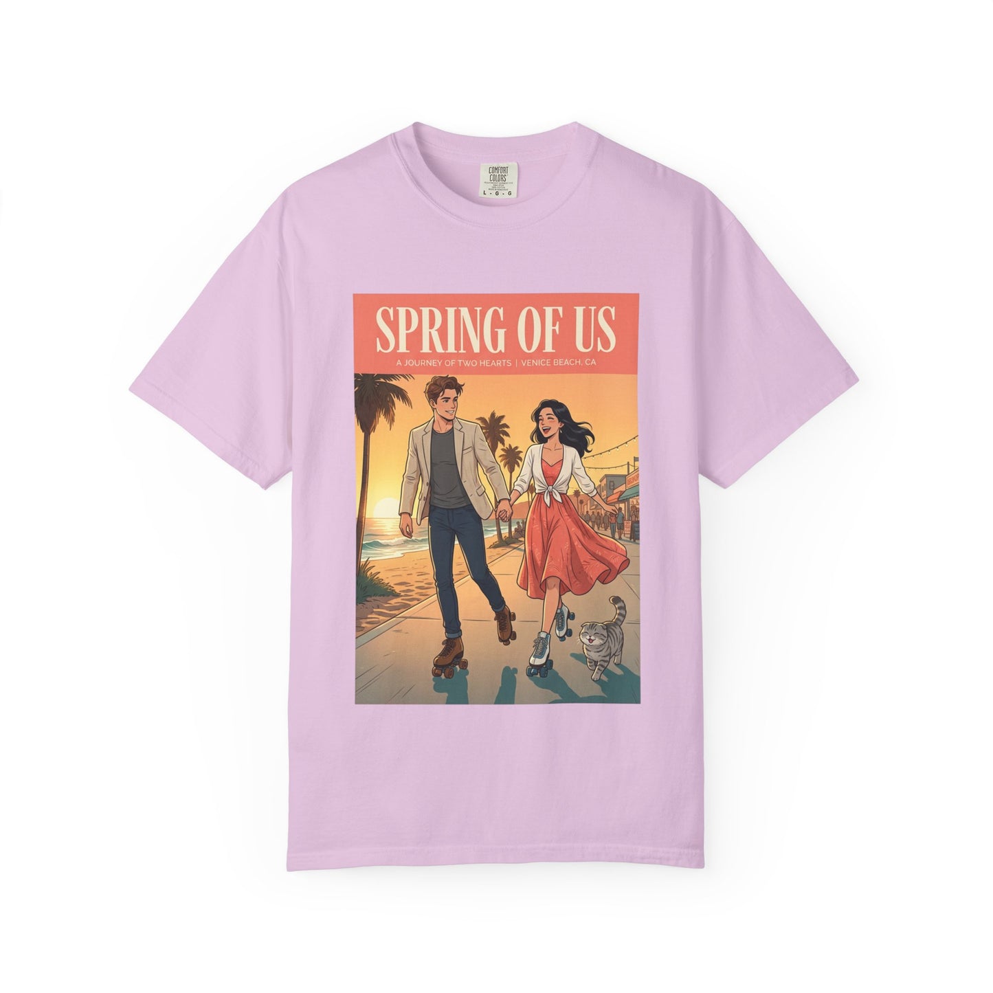 Spring of Us T-Shirt — Vintage Romantic Beach Couple Graphic Tee