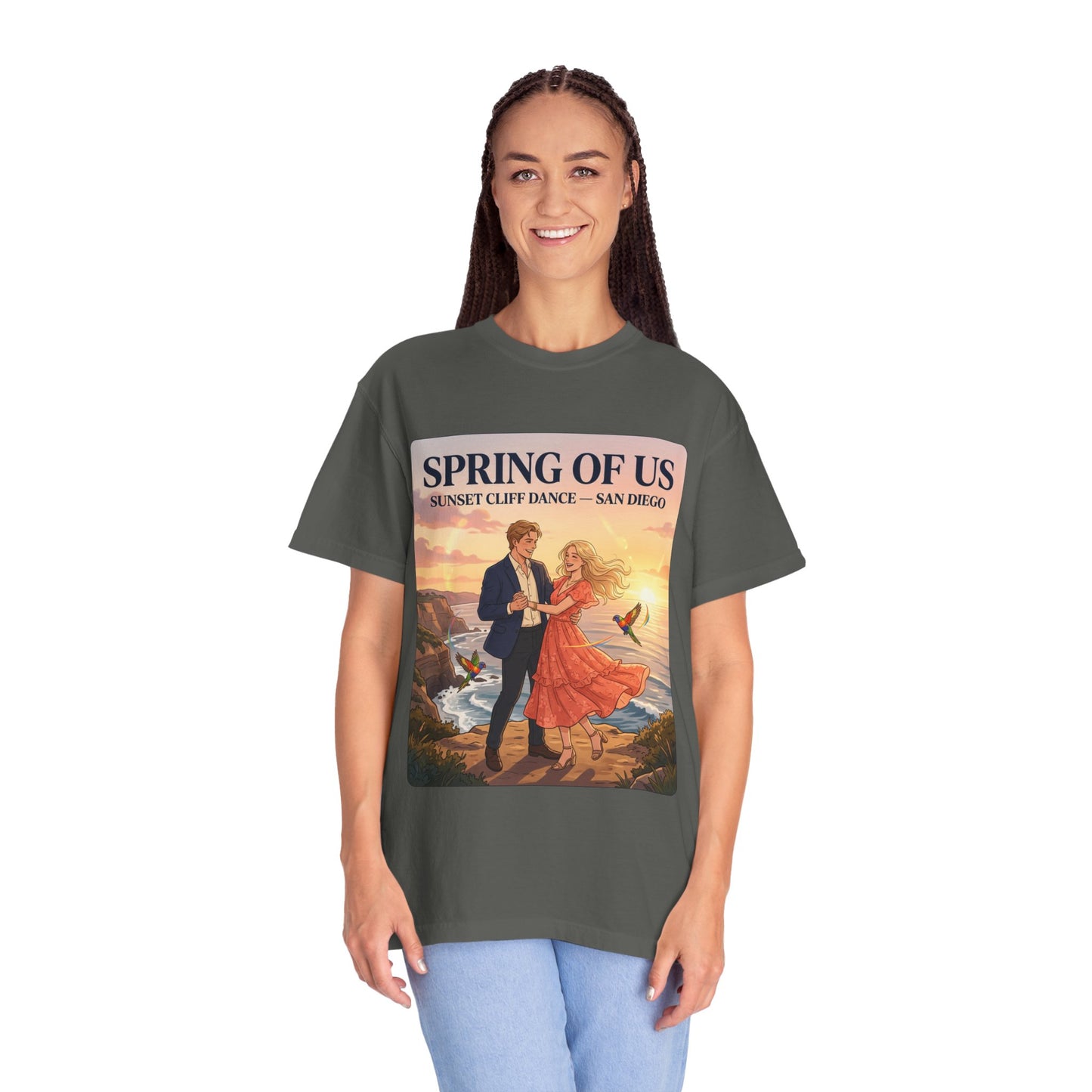 Spring of Us T‑Shirt — Sunset Cliff Dance San Diego Vintage Romance Tee