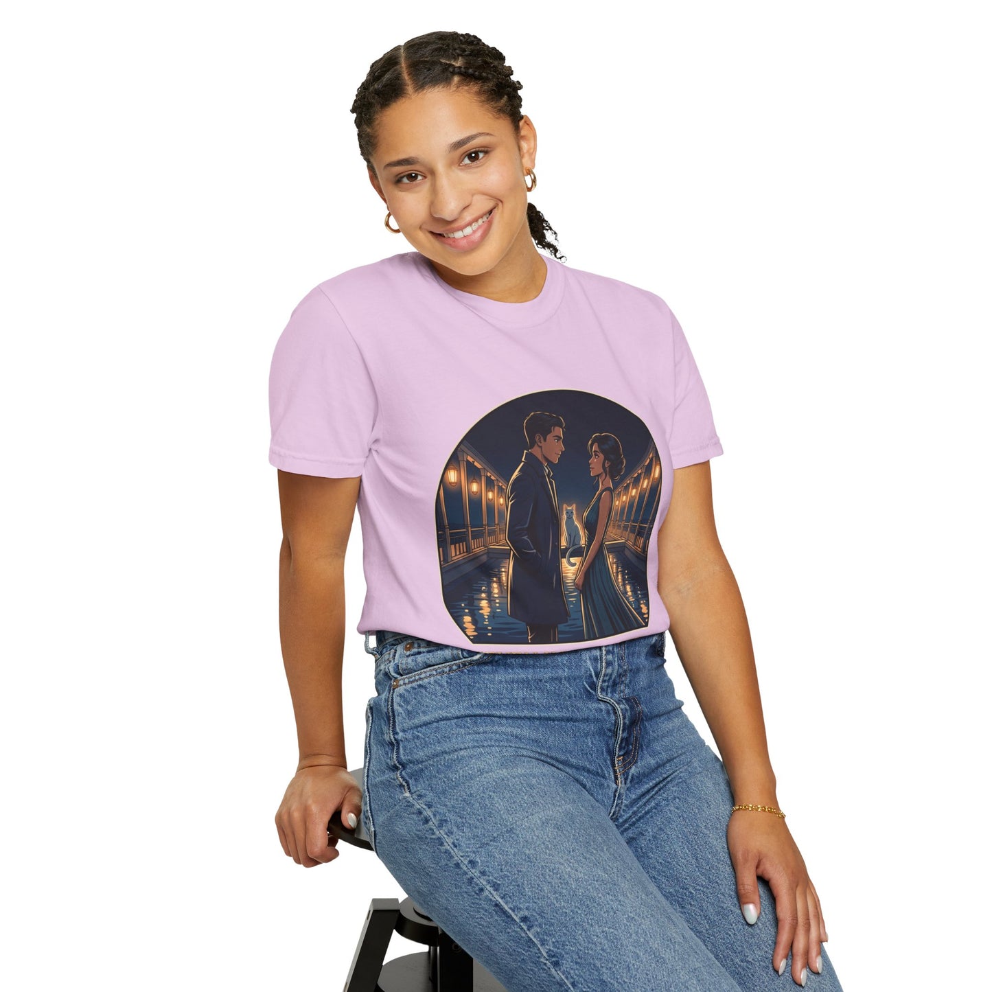 Romantic Night Stroll T-Shirt — "Even in the Quiet... We Shine" Graphic Tee