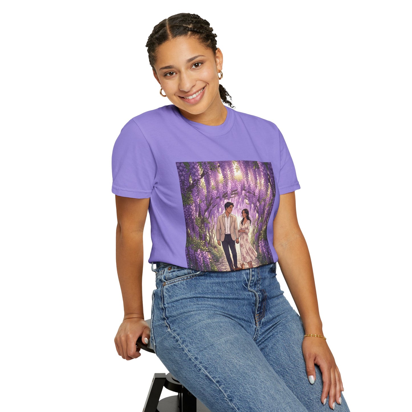 Spring of Us T-Shirt — Romantic Wisteria Couple Graphic Tee