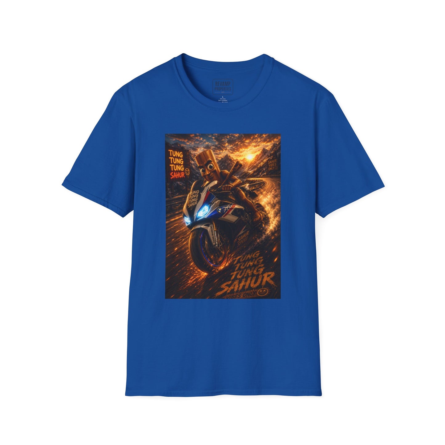 Tung Tung Tung Sahur 2 Wheels On Steel & Fire T-Shirt — "Time To Turn The Tide" Tee