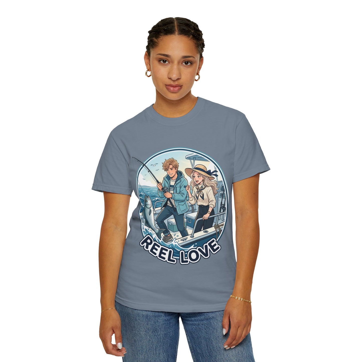 Reel Love Fishing T-Shirt — Cute Couple Anglers Graphic Tee
