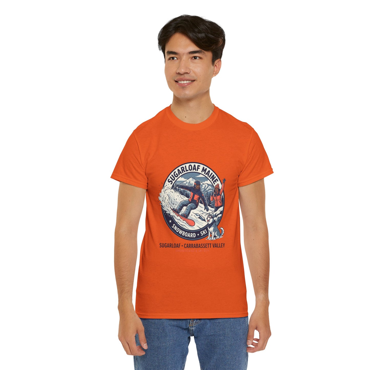 Sugarloaf Maine Snowboard & Ski T‑Shirt — Sugarloaf‑Carrabassett Valley Retro Graphic Tee