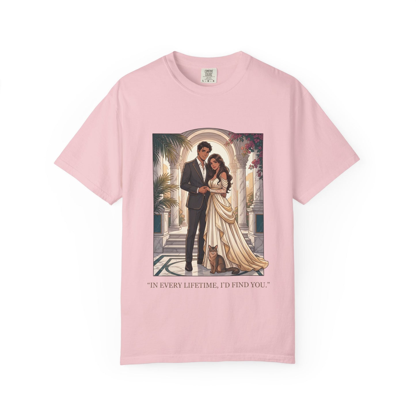 Romantic Vintage Wedding Portrait T-Shirt — "In Every Lifetime, I'd Find You"