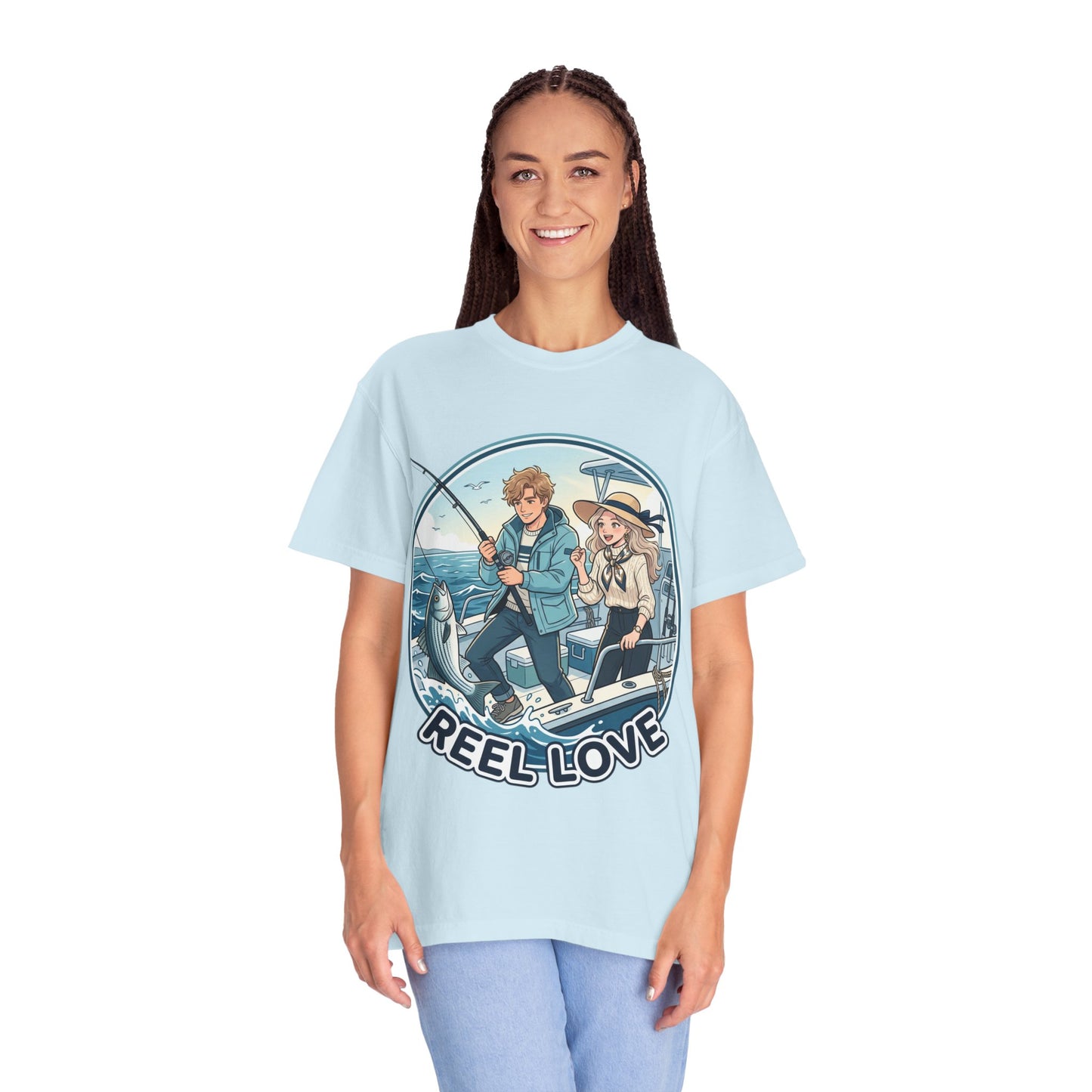 Reel Love Fishing T-Shirt — Cute Couple Anglers Graphic Tee