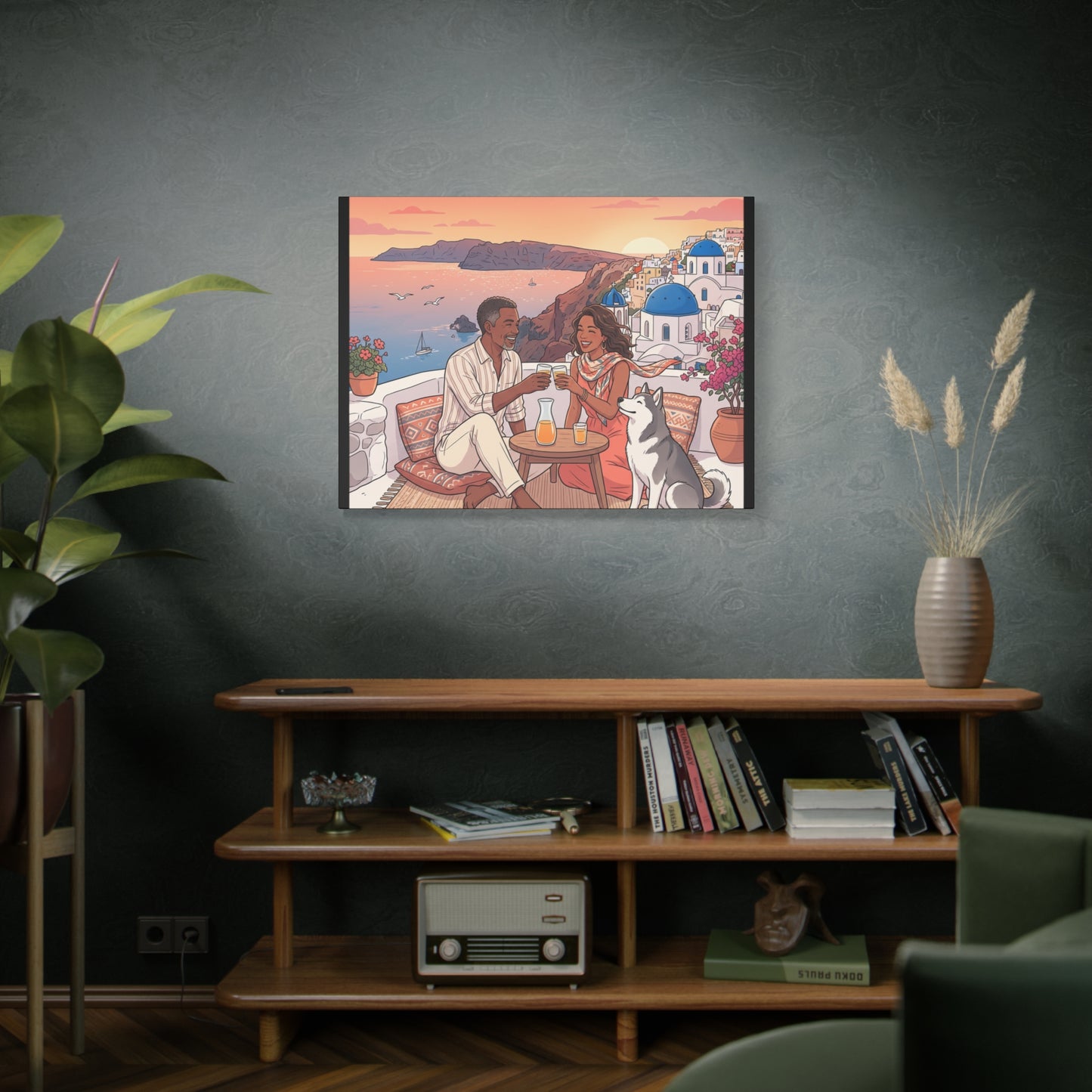 Santorini, Greece – “Sunset Serenade - Matte Canvas, Stretched, 1.25"