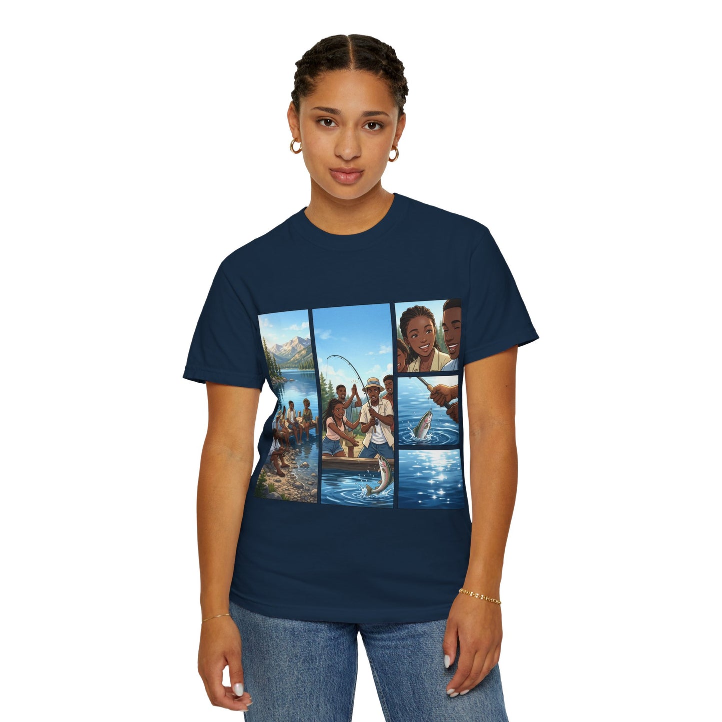 ake Tahoe Fishing Moments T-Shirt — Retro Outdoors Fishing Graphic Tee