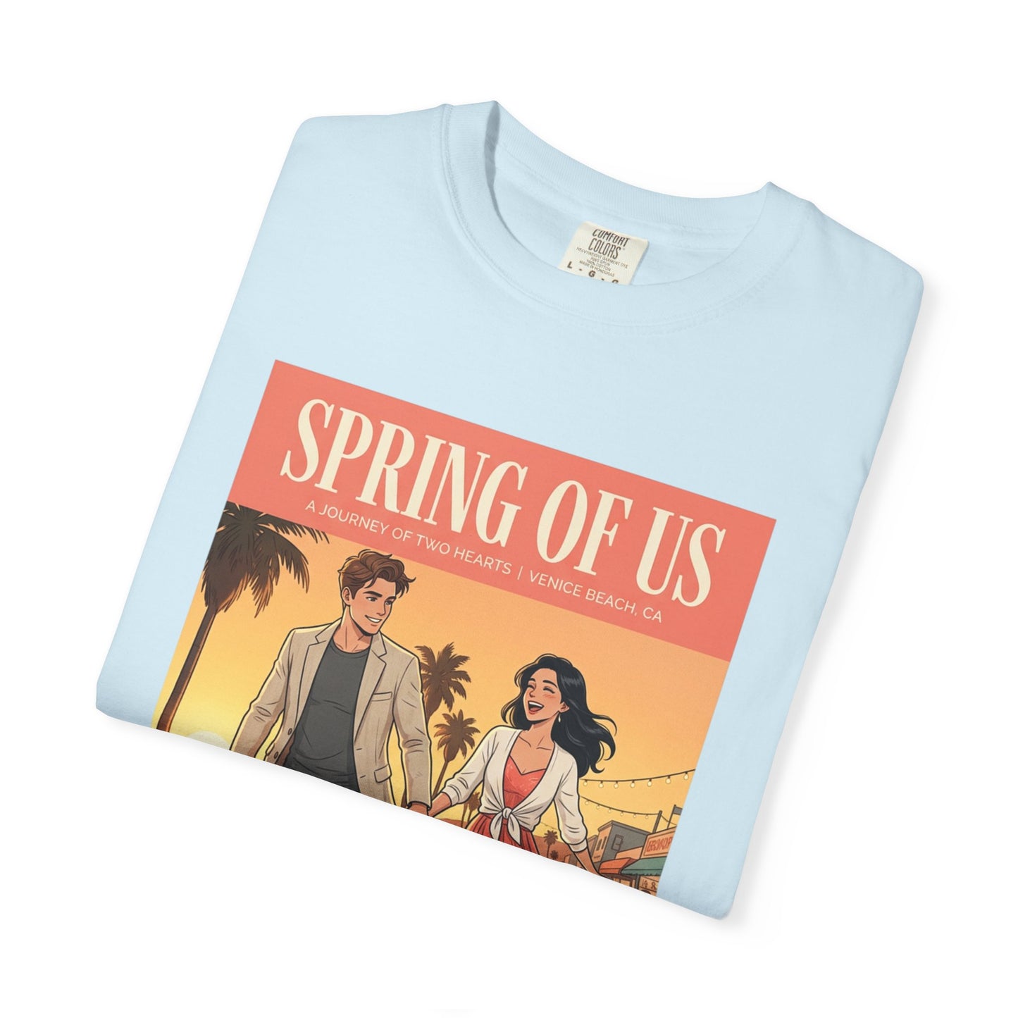 Spring of Us T-Shirt — Vintage Romantic Beach Couple Graphic Tee