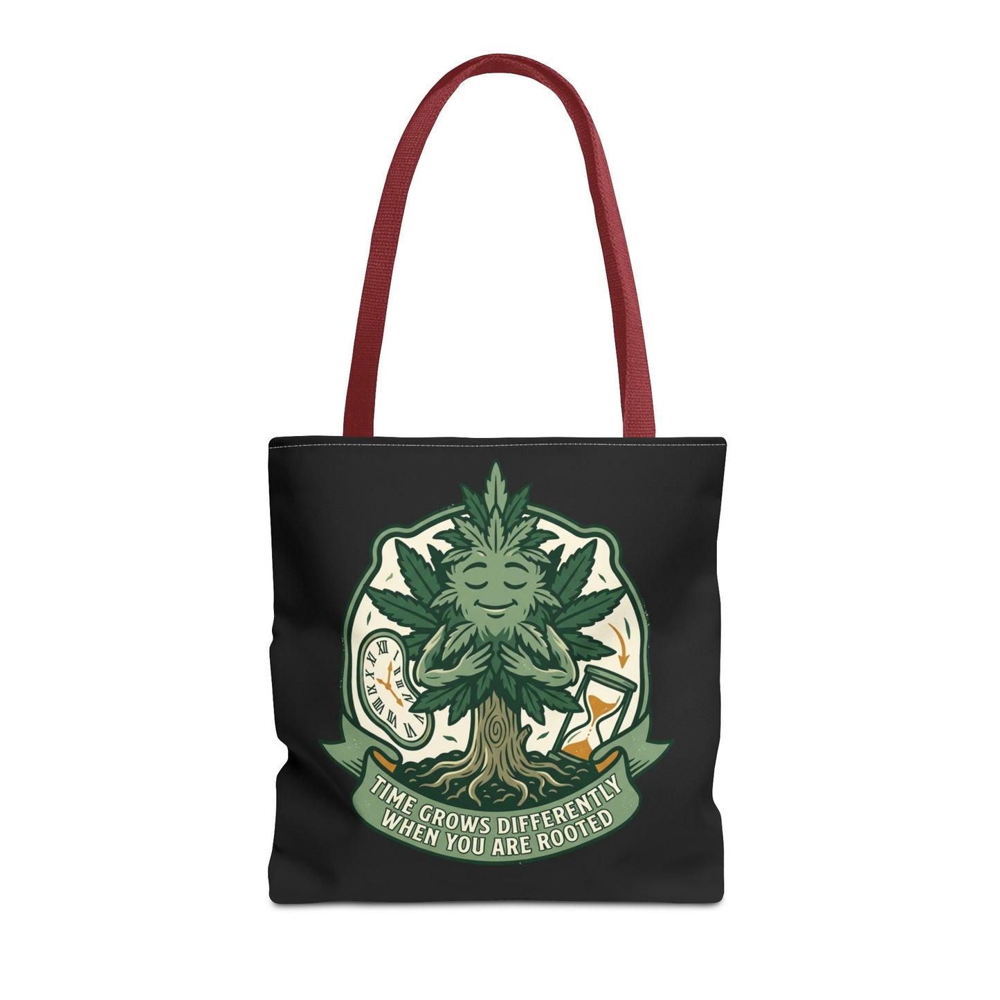 Rooted Tree Spirit Tote Bag — “Time Grows Different When You Are Rooted” Eco Tote