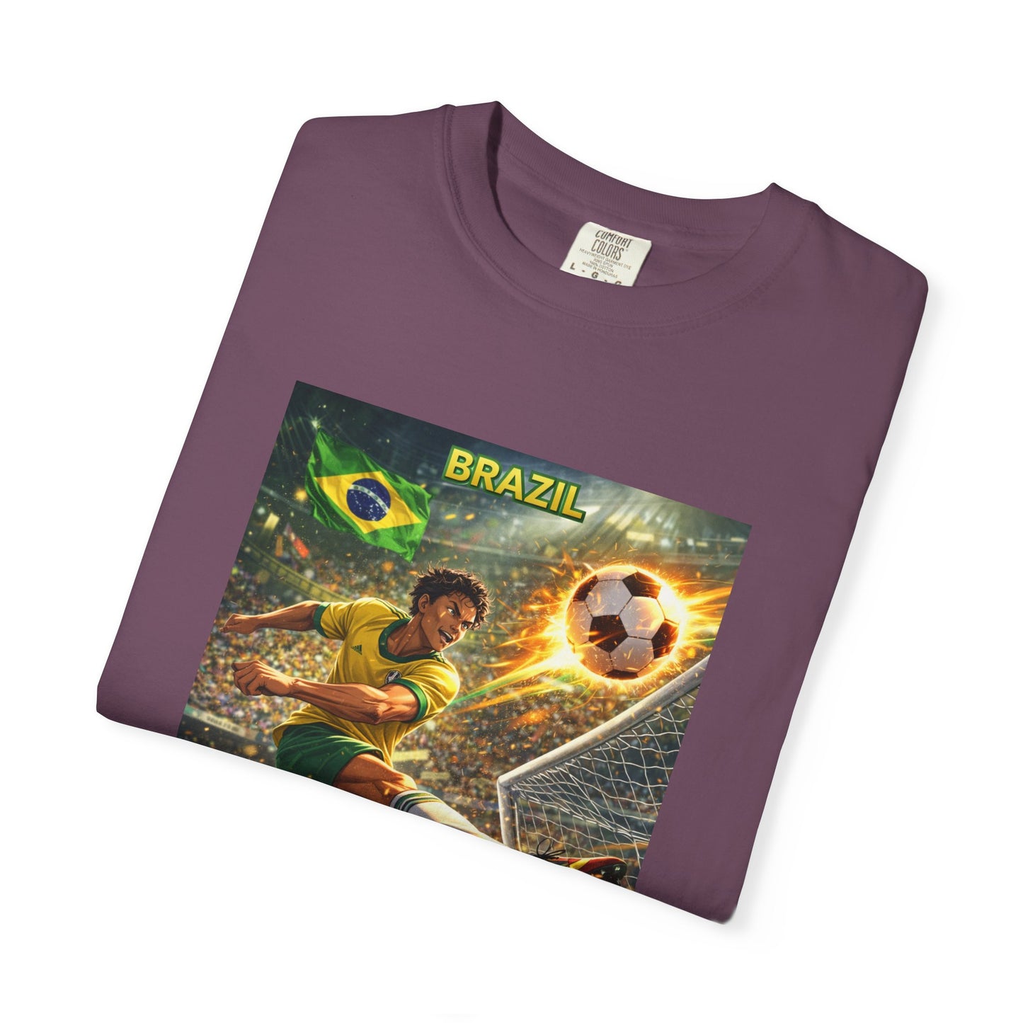 Brazil Soccer T-Shirt – Vintage Player Kick Graphic (Brazil)