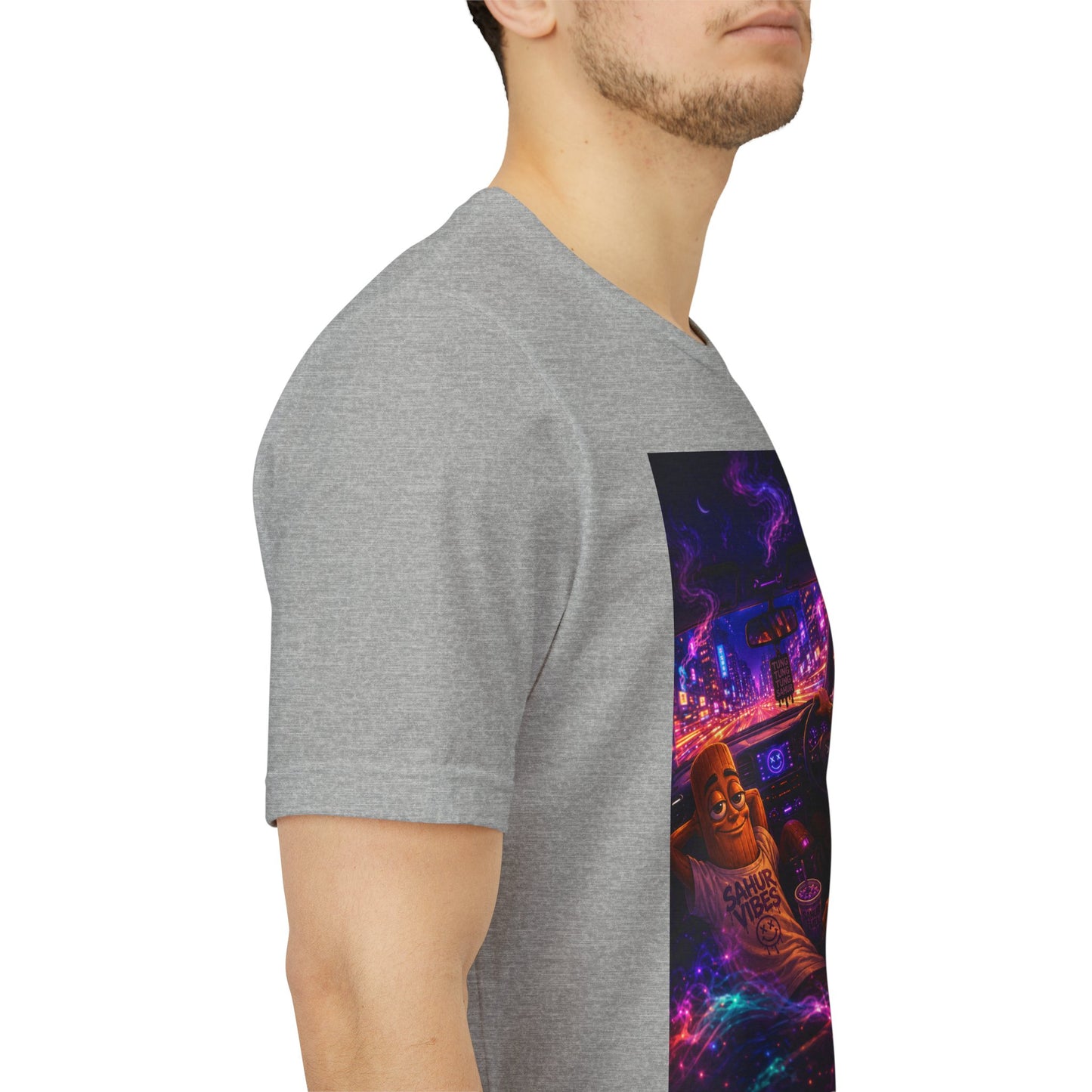 Tung Tung Tung Sahur Who Ride Like Us T-Shirt — Night Cruise Vaporwave Graphic Tee