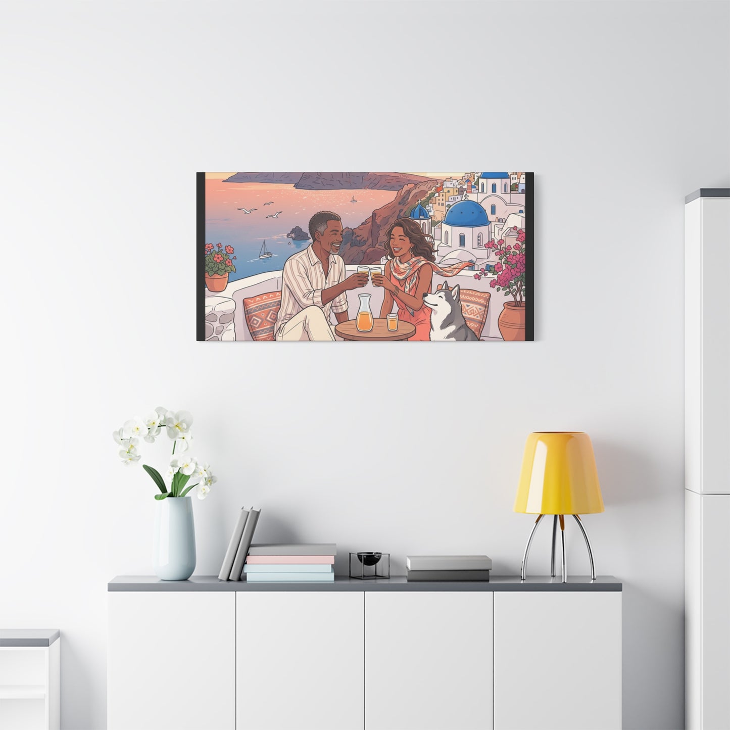 Santorini, Greece – “Sunset Serenade - Matte Canvas, Stretched, 1.25"