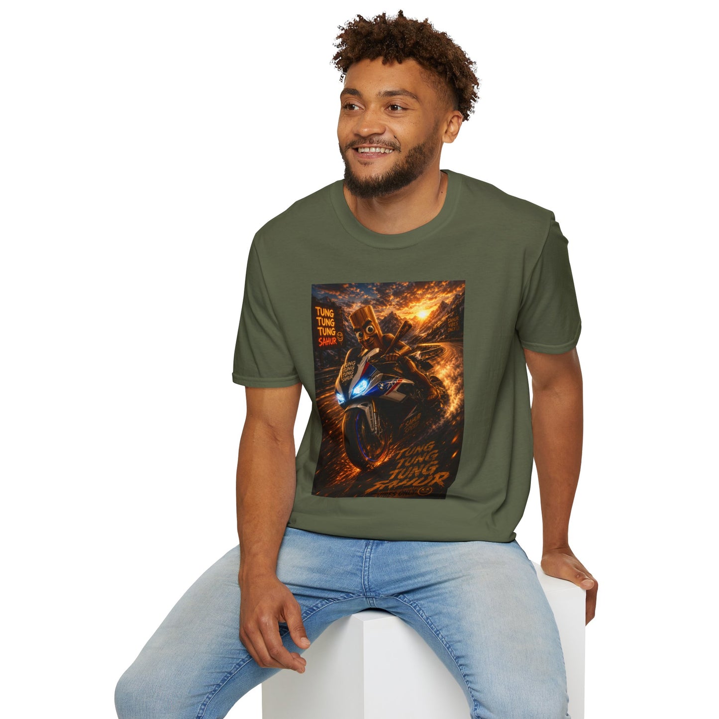 Tung Tung Tung Sahur 2 Wheels On Steel & Fire T-Shirt — "Time To Turn The Tide" Tee