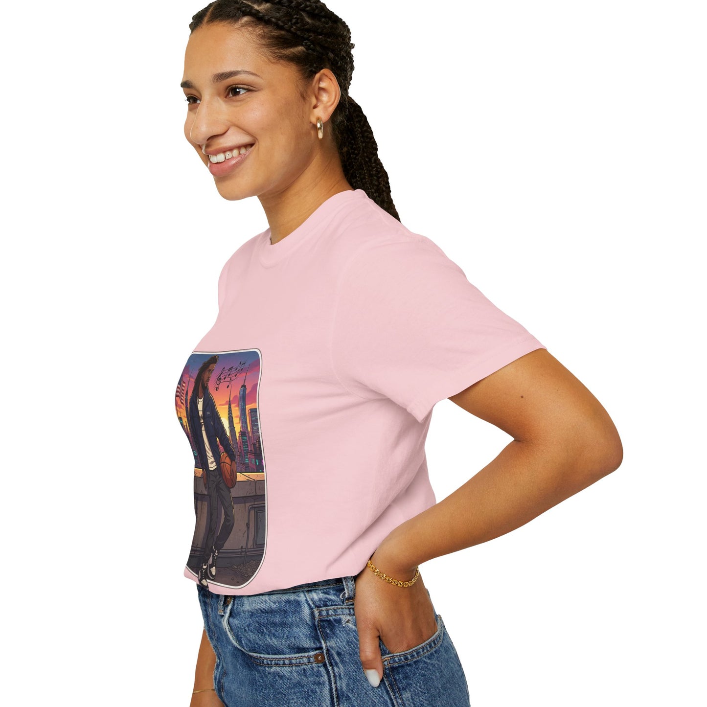 City Sunset Basketball Player T-Shirt — Urban Hoop Lifestyle Tee