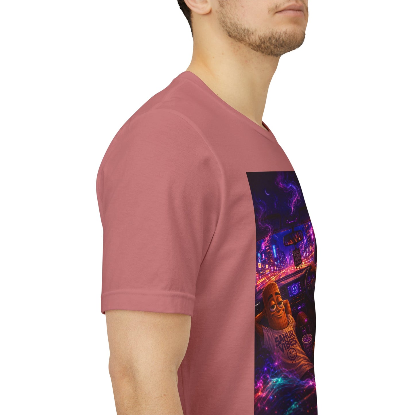 Tung Tung Tung Sahur Who Ride Like Us T-Shirt — Night Cruise Vaporwave Graphic Tee