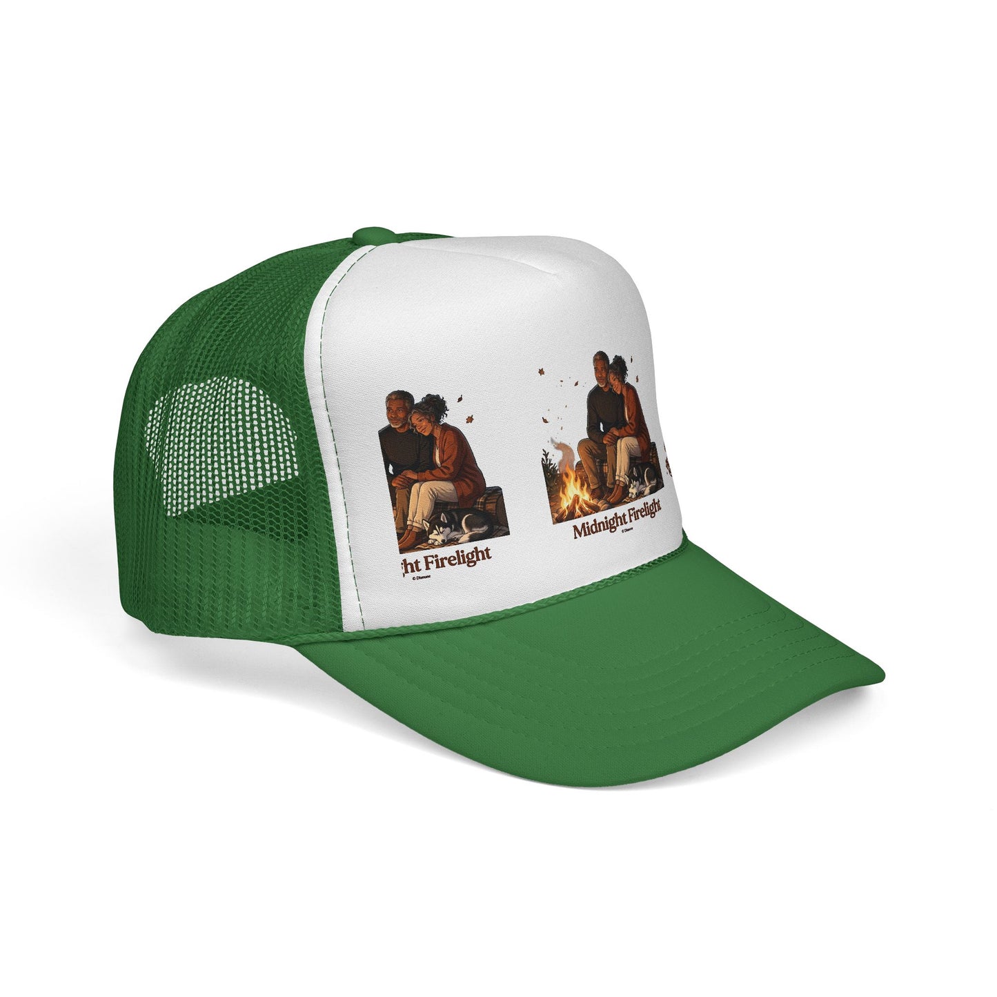 Trucker Cap — 'Midnight Firelight' Campfire Graphic Hat