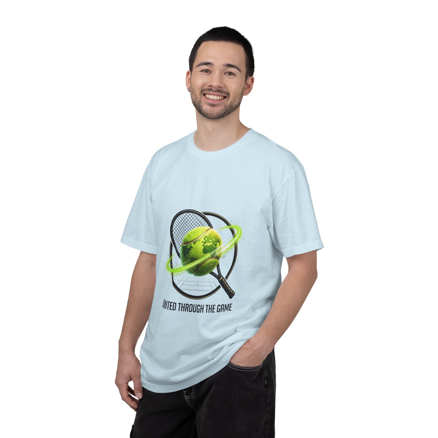 Tennis Globe T‑Shirt — "United Through the Game" Sports Tee