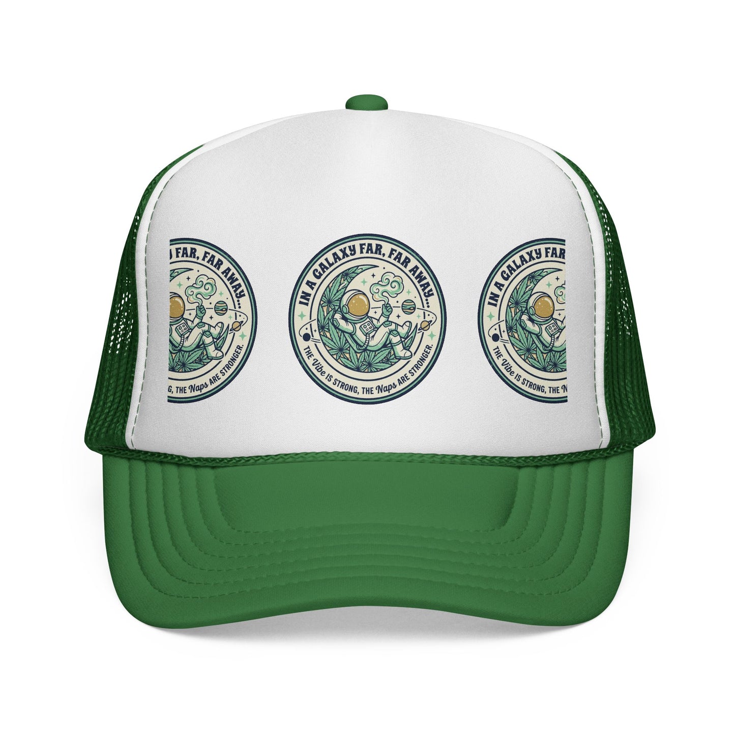 Trucker Cap — Vintage Celestial Patch Design (‘Far, Far, Far Away’ Space Badge)