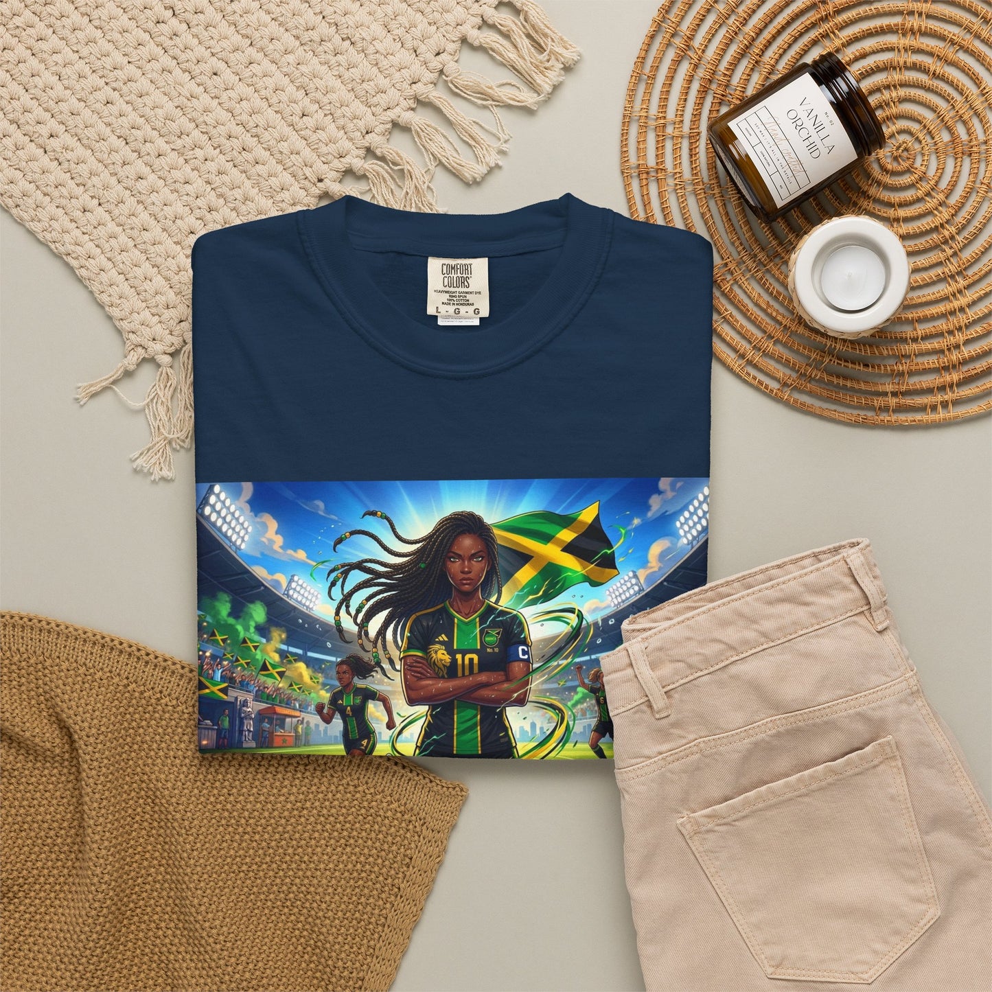 Jamaican Soccer Captain T-Shirt — Rasta Player Stadium Graphic Tee