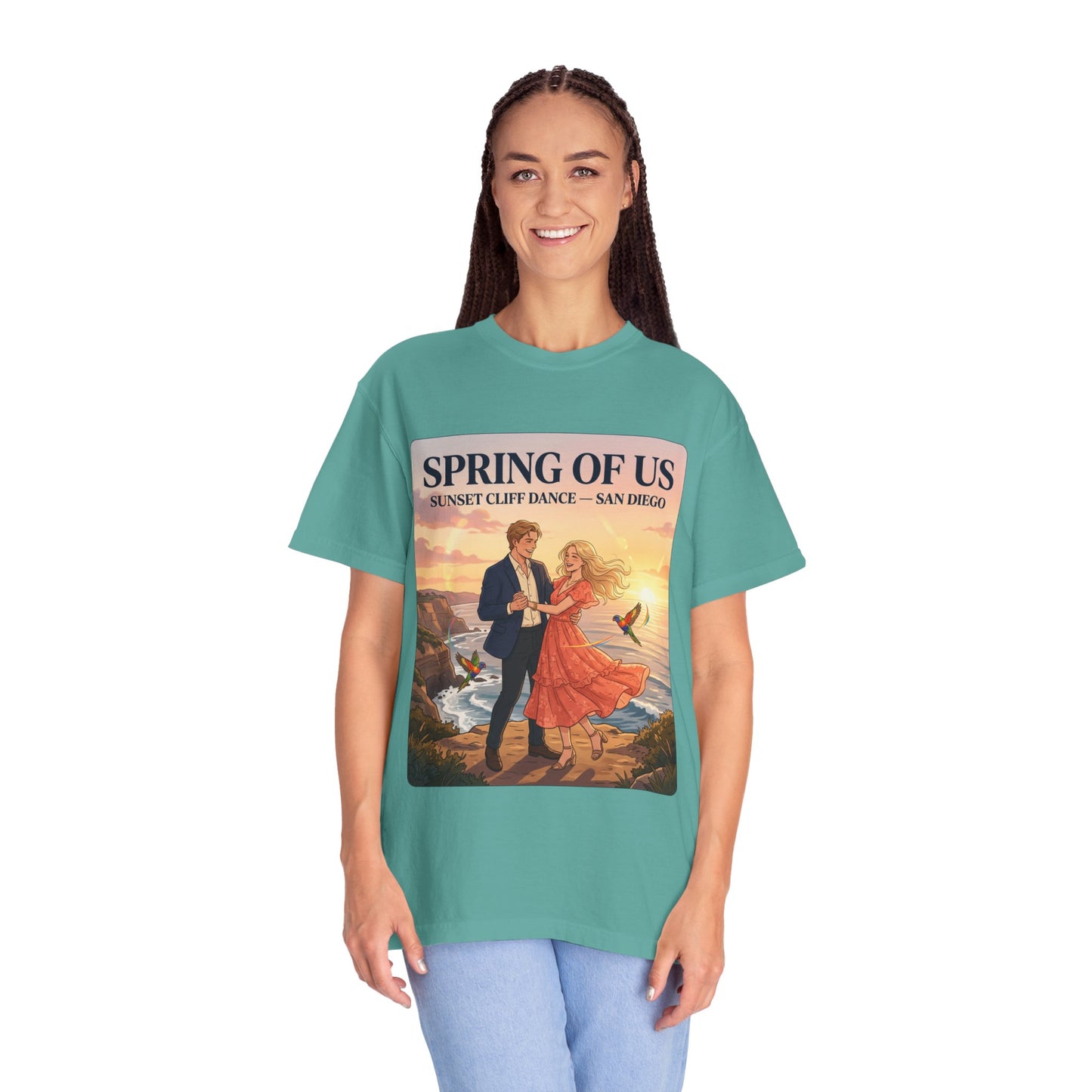 Spring of Us T‑Shirt — Sunset Cliff Dance San Diego Vintage Romance Tee