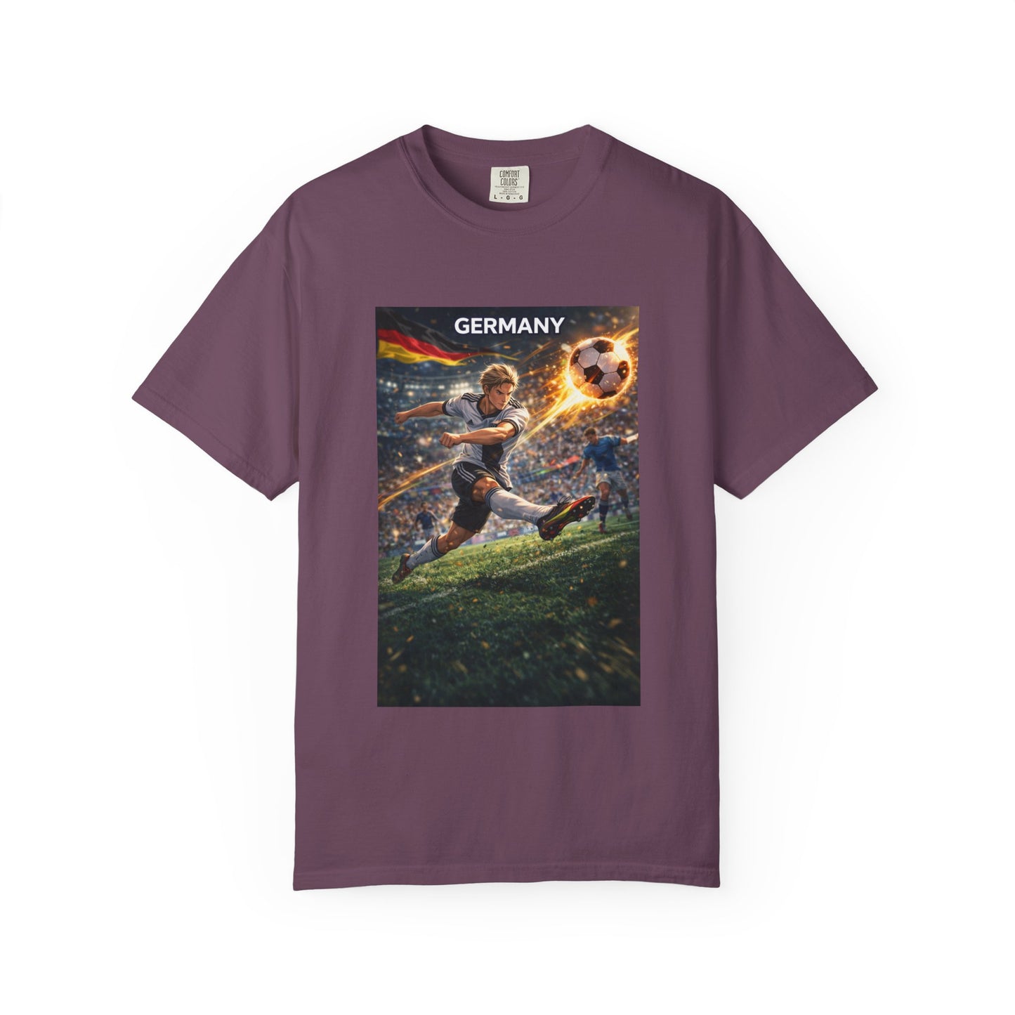 Germany Soccer Player Graphic T-Shirt — Retro Football Stadium Print