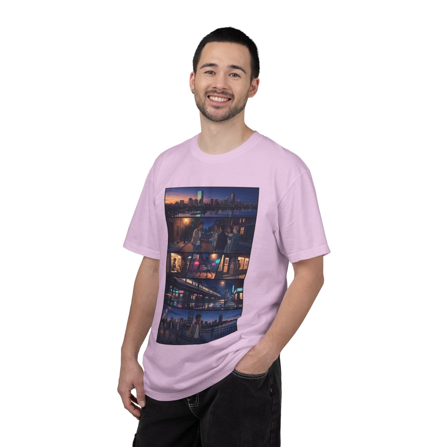 Boston: Built Different - City Nights Photo Collage T-Shirt