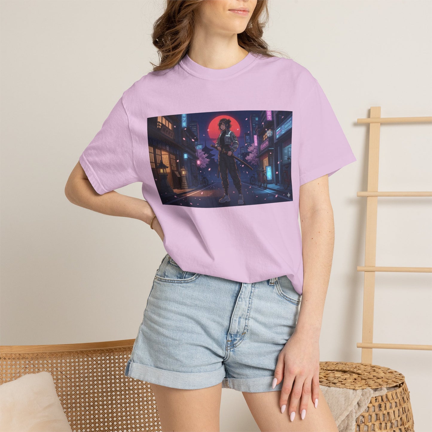 Japan — Samurai City Tradition + Nightscape T-Shirt —  Graphic Tee