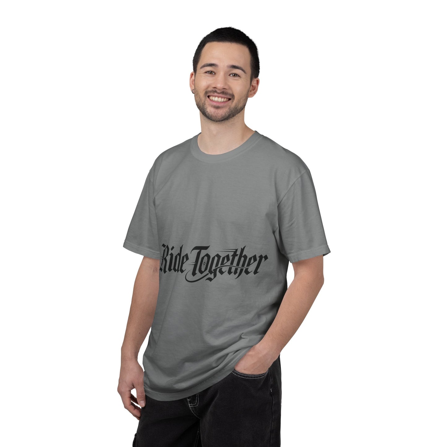 Ride Together T-Shirt — Gothic Script Motorcycle Tee
