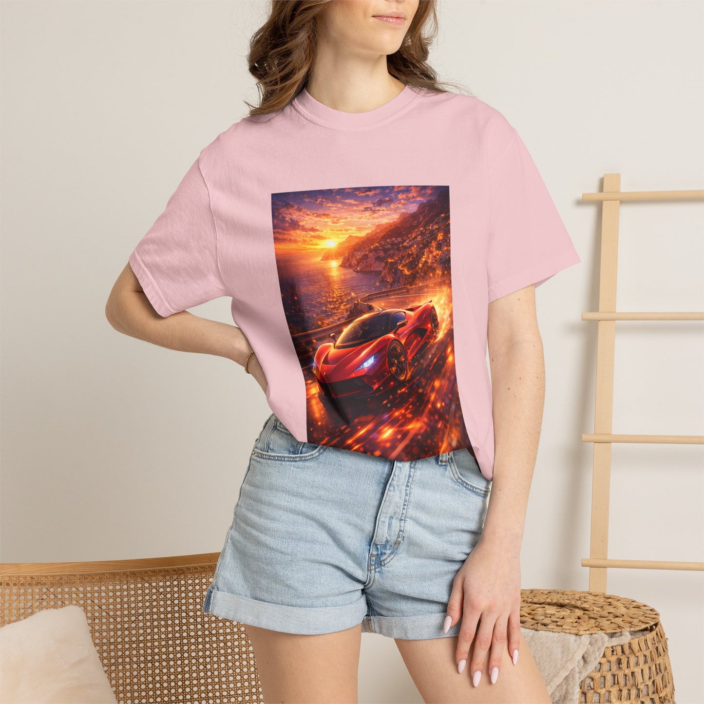 Ferrari F80- Amalfi Coast, Italy - T‑Shirt — Red Sports Car Print