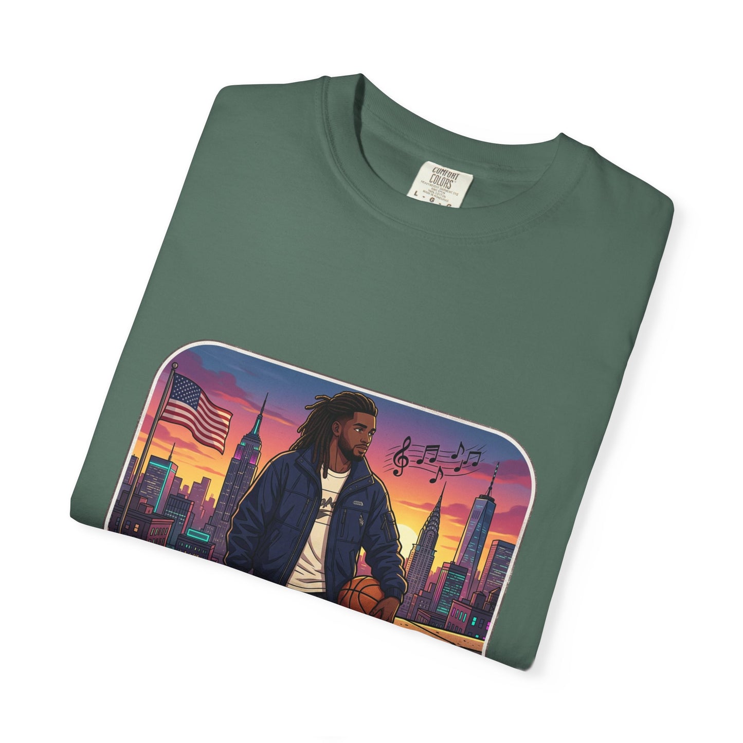 City Sunset Basketball Player T-Shirt — Urban Hoop Lifestyle Tee