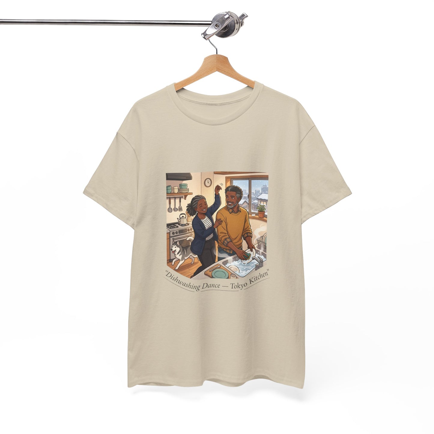 Dishwashing Dance Tee — Couple Kitchen Graphic T-Shirt