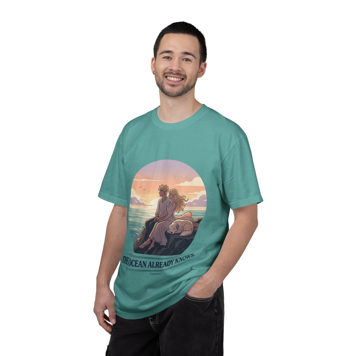 Ocean Sunset Graphic T-Shirt — "The Ocean Already Knows"
