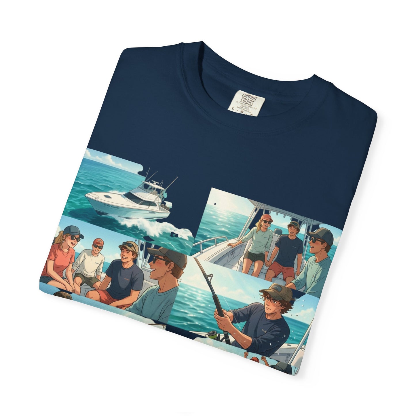 Deep Sea Energy (Friends Fishing Edition) Fishing Trip Photo Collage T-Shirt