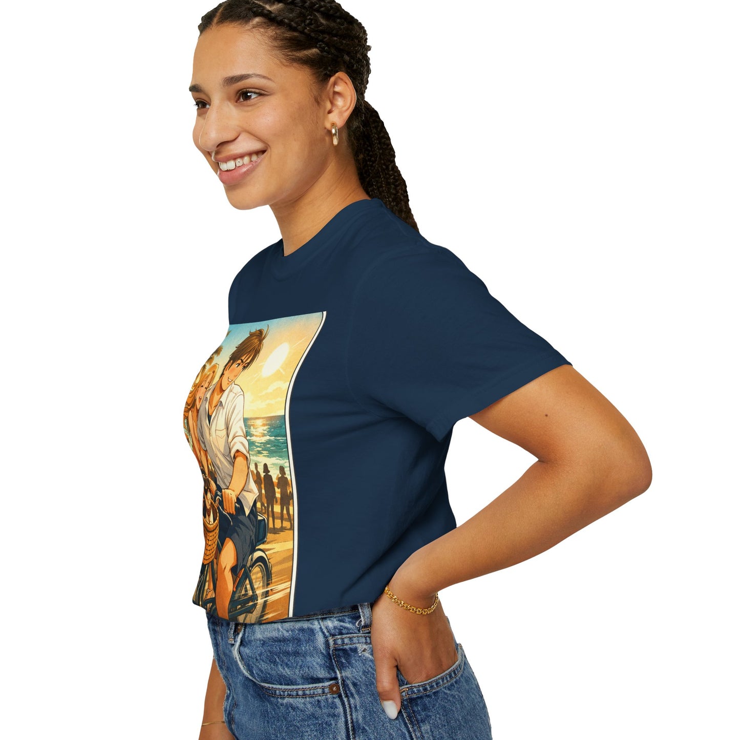 Spring of Us T-Shirt — Vintage Beach Couple Bicycle Design