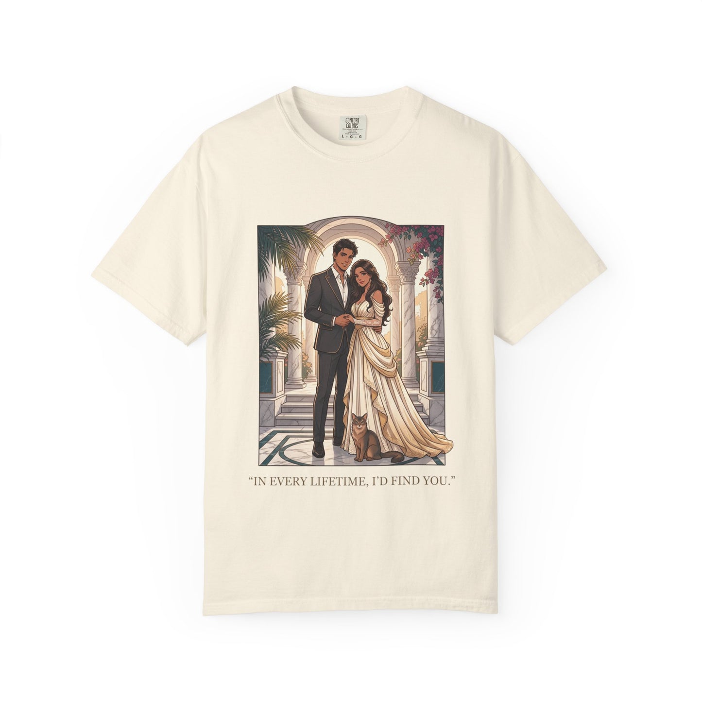 Romantic Vintage Wedding Portrait T-Shirt — "In Every Lifetime, I'd Find You"