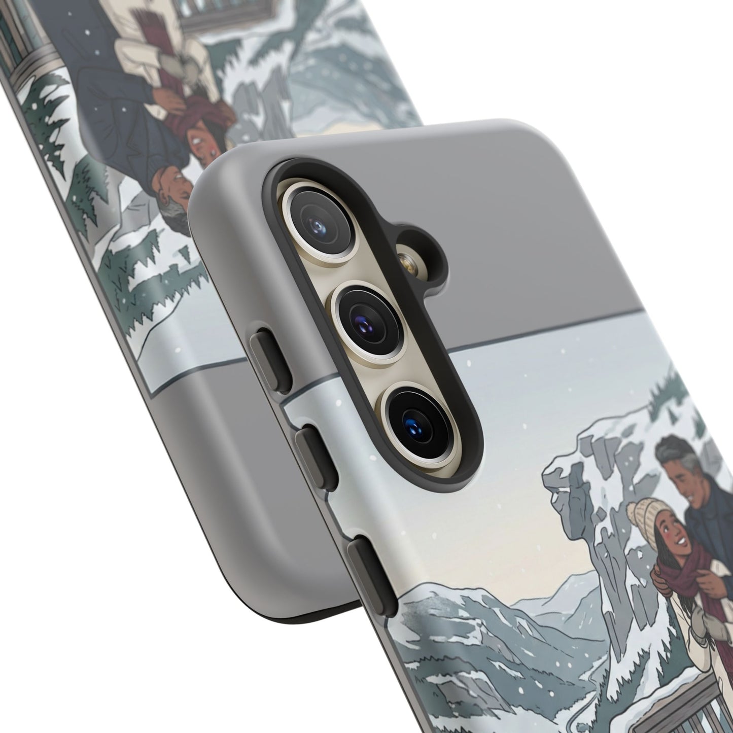 Winter Scenic Phone Case — Franconia Notch NH Couples & Husky Design
