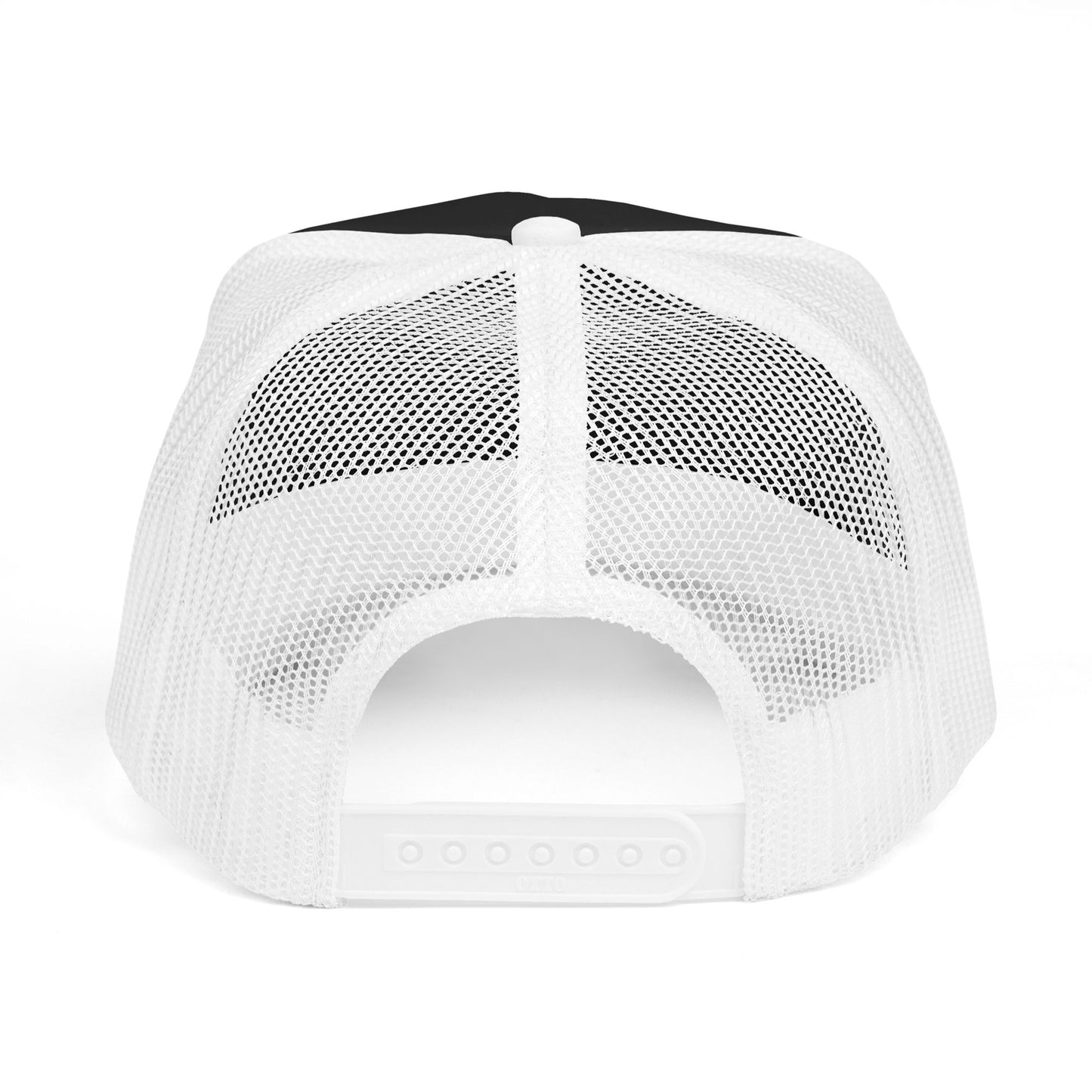 After Hours Foam Trucker Hat – Retro Gothic Embroidered Patch Cap