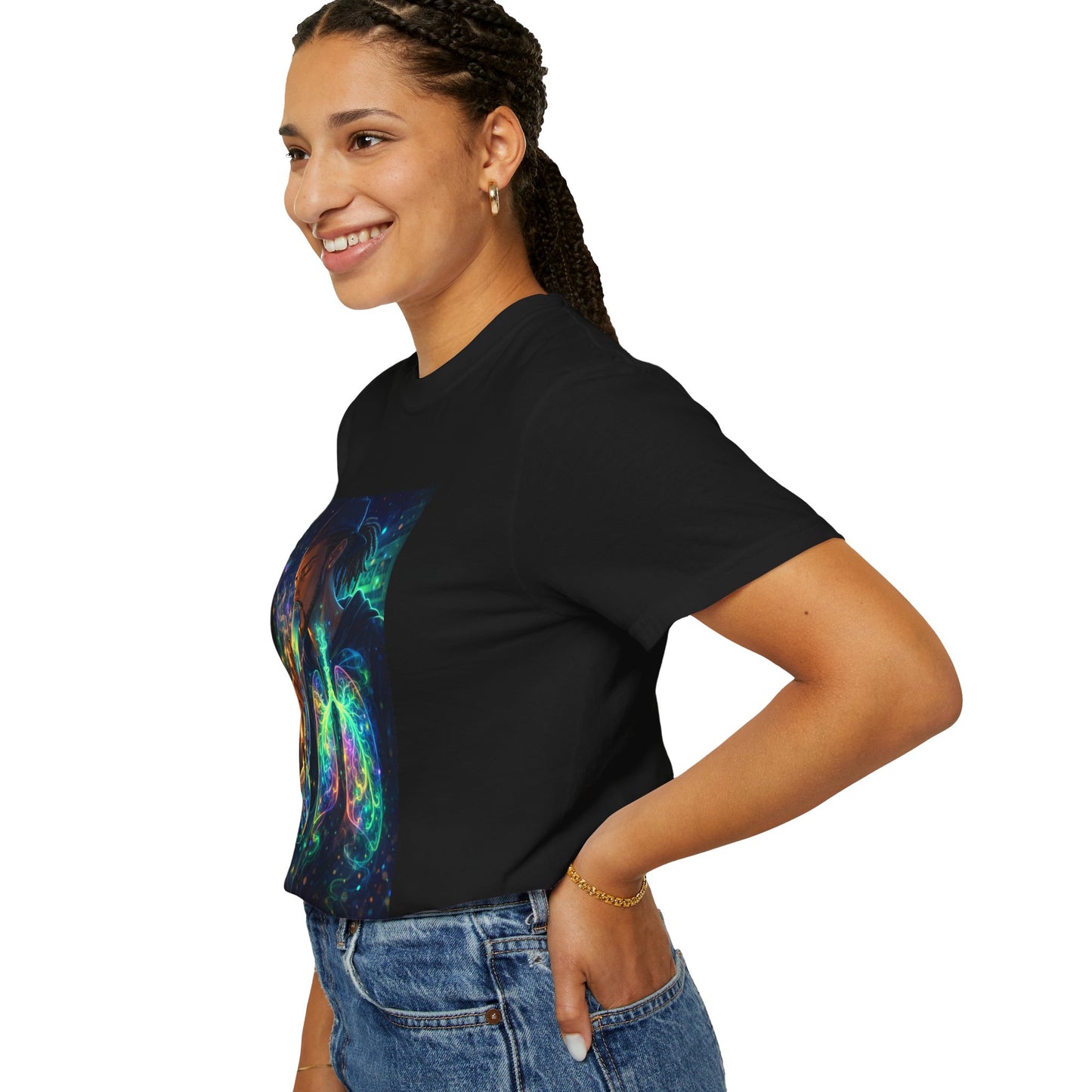 Cosmic Lungs T-Shirt — Neon Anatomical Art Tee
