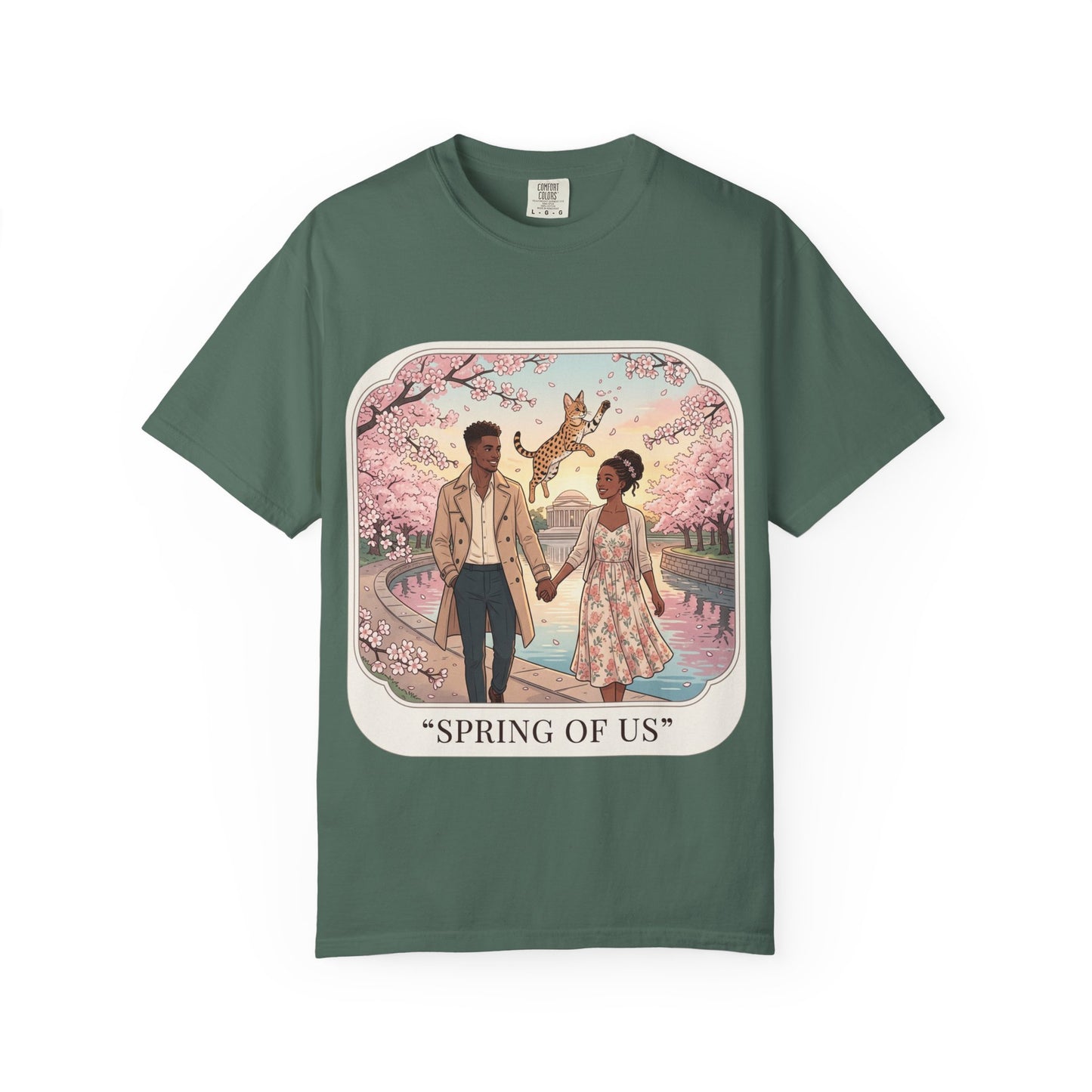 Spring of Us T-Shirt — Romantic Cherry Blossom Couple Graphic Tee