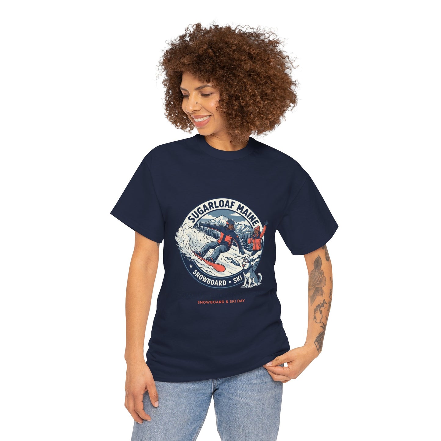 Sugarloaf Maine Snowboard & Ski T‑Shirt — Sugarloaf‑Carrabassett Valley Retro Graphic Tee